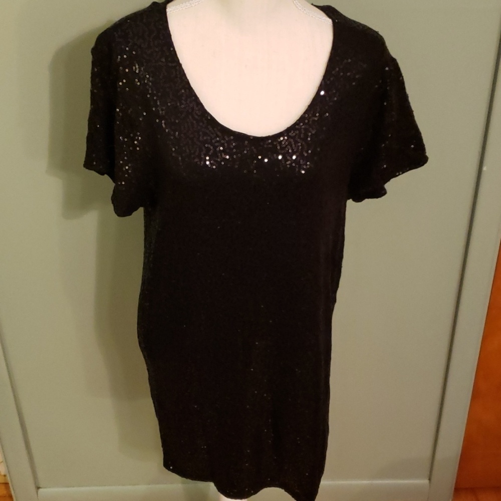 Victoria's Secret Black Sequin Shift Dress